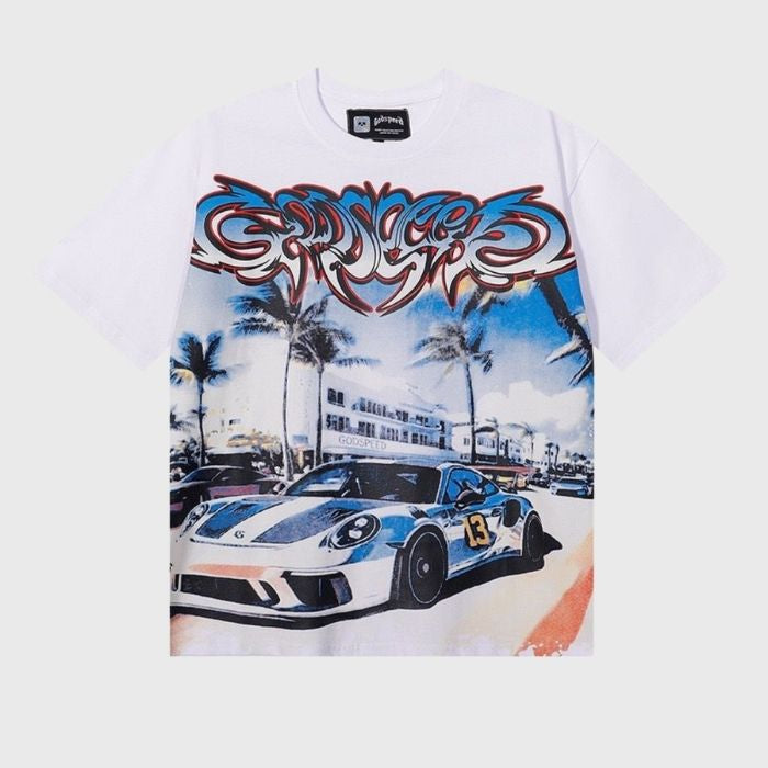 Godspeed Car Meet Miami white Tshirt