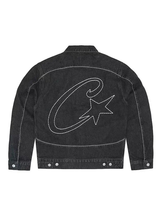 Corteiz C-Star Stitch-Down Denim Jacket 'Black'
