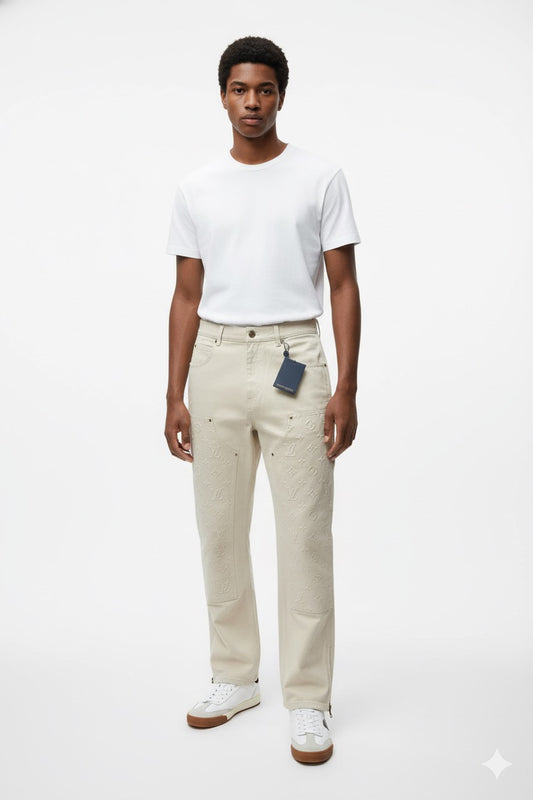 Louis Vuitton
Beige Monogram Carpenter Pants