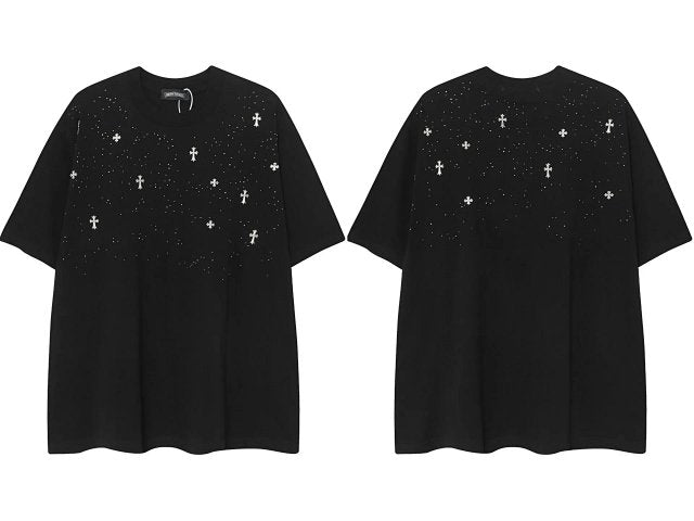 CHROMEHEARTS diamond RHINESTONE TSHIRT BLACK Brillo