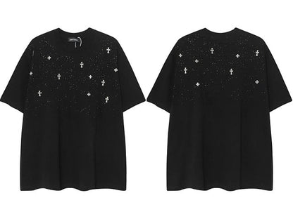 CHROMEHEARTS diamond RHINESTONE TSHIRT BLACK Brillo