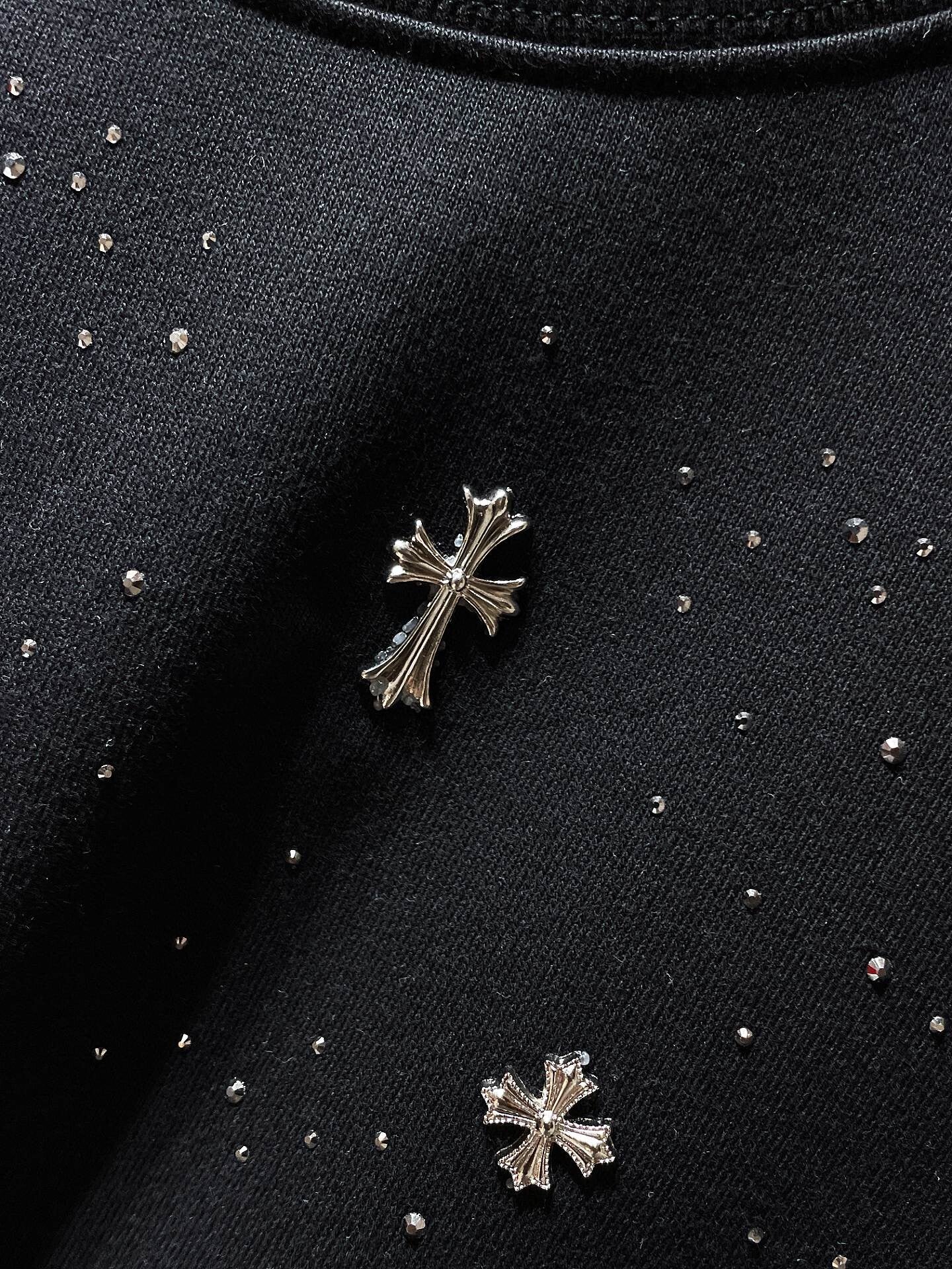 CHROMEHEARTS RHINESTONE MULTI CROSS BLACK