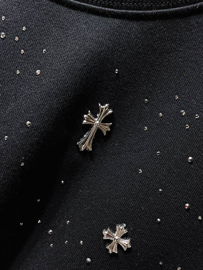 CHROMEHEARTS RHINESTONE MULTI CROSS BLACK