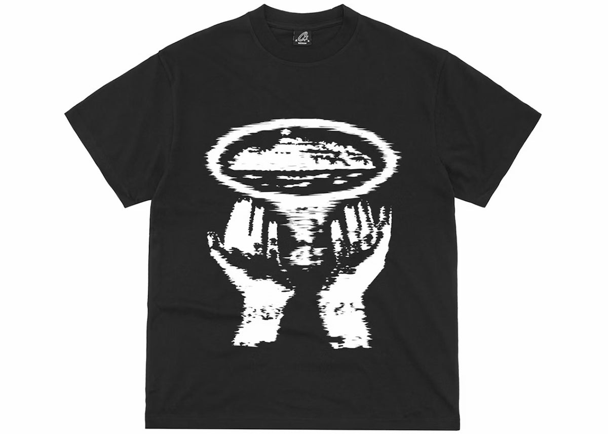 Corteiz Sketchy Hands Logo Tee Black
