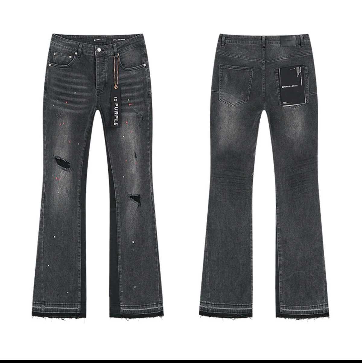 Purple Jeans black Flared PU178