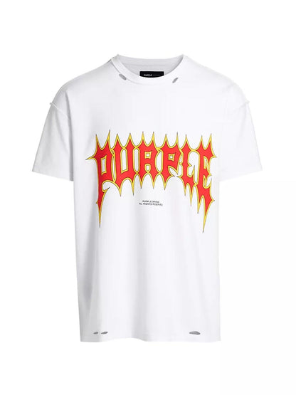 PURPLE TEE FLAMES WHITE