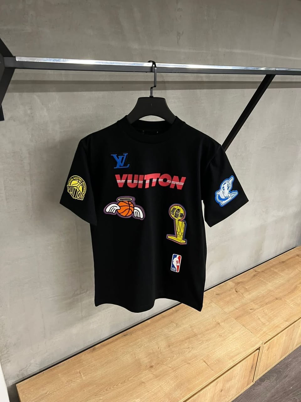 Louis Vuitton NBA logo black Tshirt