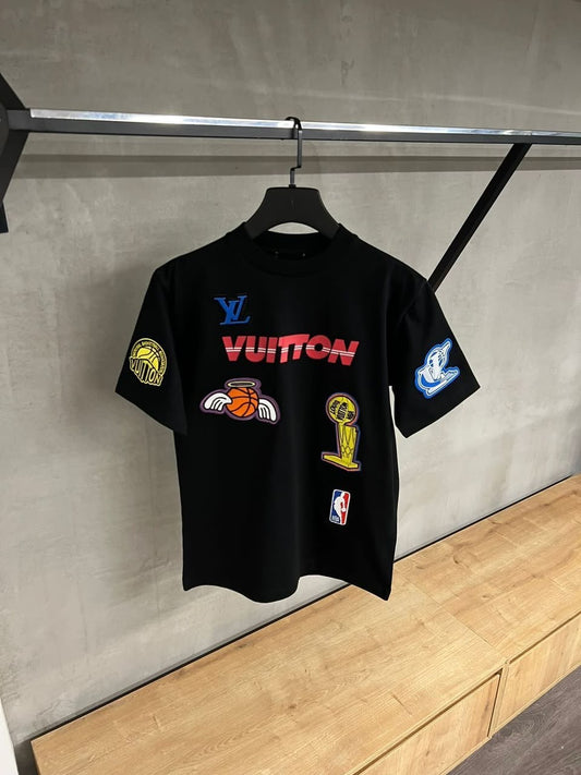 Louis Vuitton NBA logo black Tshirt