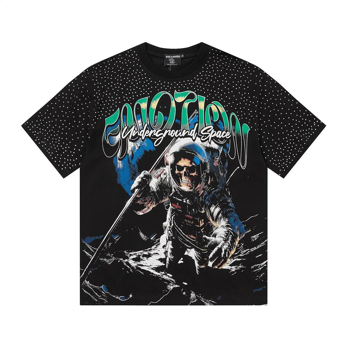 Mixed Emotion Skeleton space black Tshirt