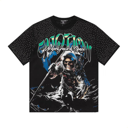 Mixed Emotion Skeleton space black Tshirt