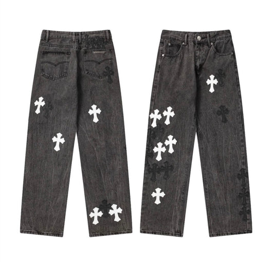 Chromehearts jeans Black/white