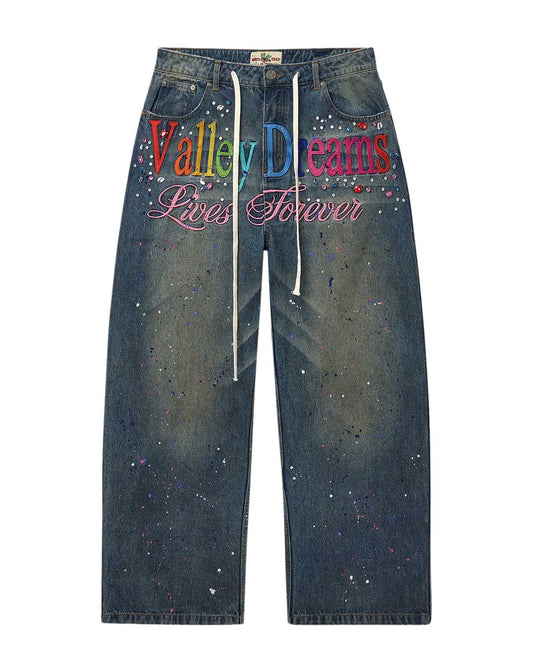 VALE FOREVER ICE CREAM DENIM PANTS BLUE