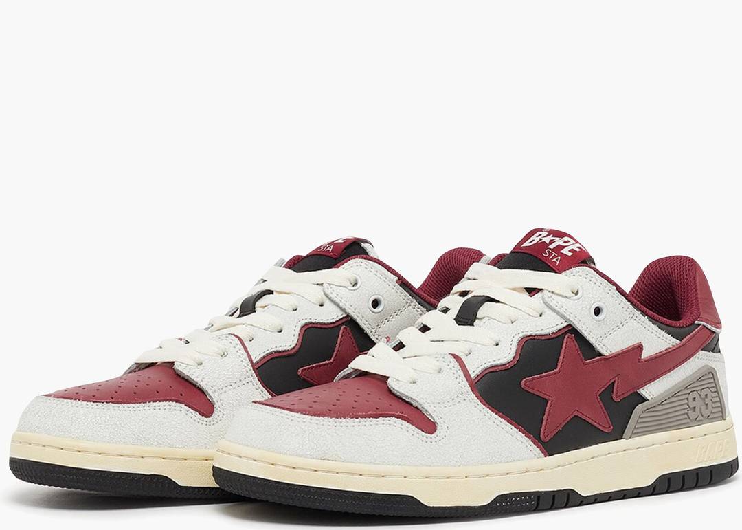 A Bathing Ape Bape SK8 Sta Vintage White Red