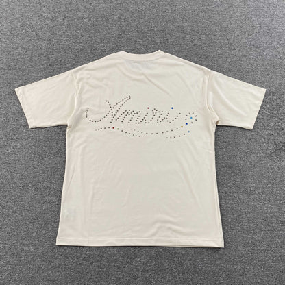 AMIRI BEIGE RHINESTONE TEE
