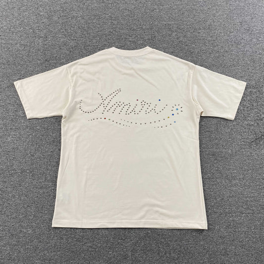 AMIRI BEIGE RHINESTONE TEE