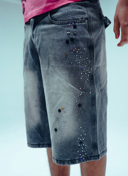 LURK BRAND Cross Drip Shorts Grey