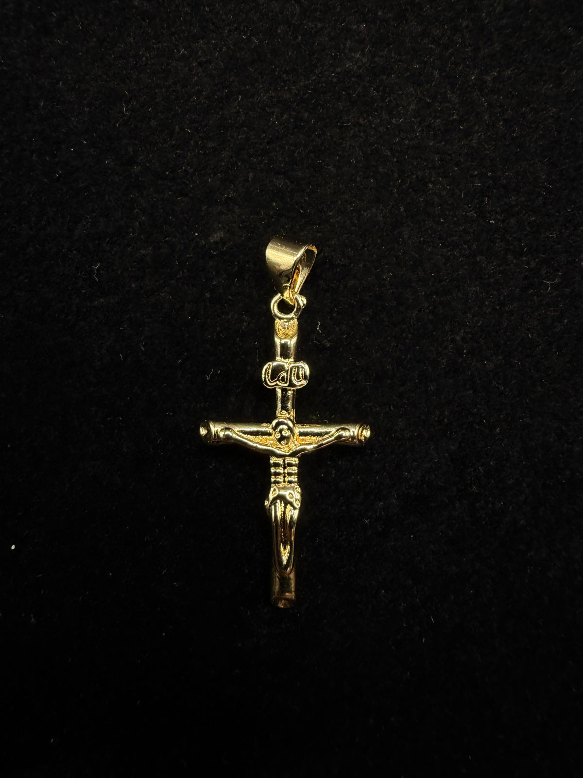 Crucifijo Escultura Clásica Oro laminado 14K
