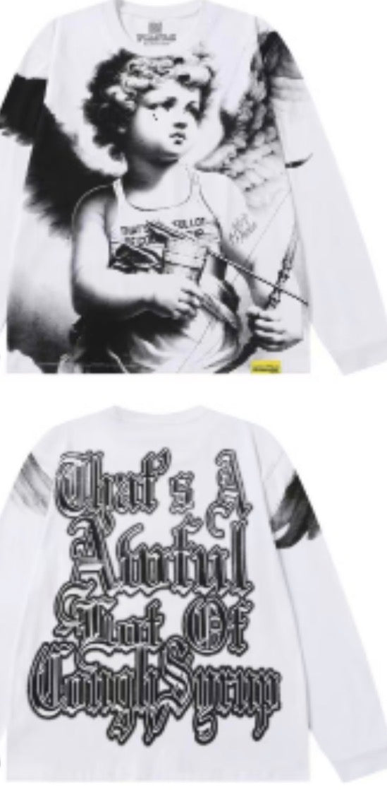 Thats a awful lot of cough syrup cupid Tattoo White Long Sleeve