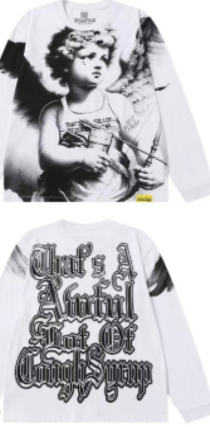 Thats a awful lot of cough syrup cupid Tattoo White Long Sleeve