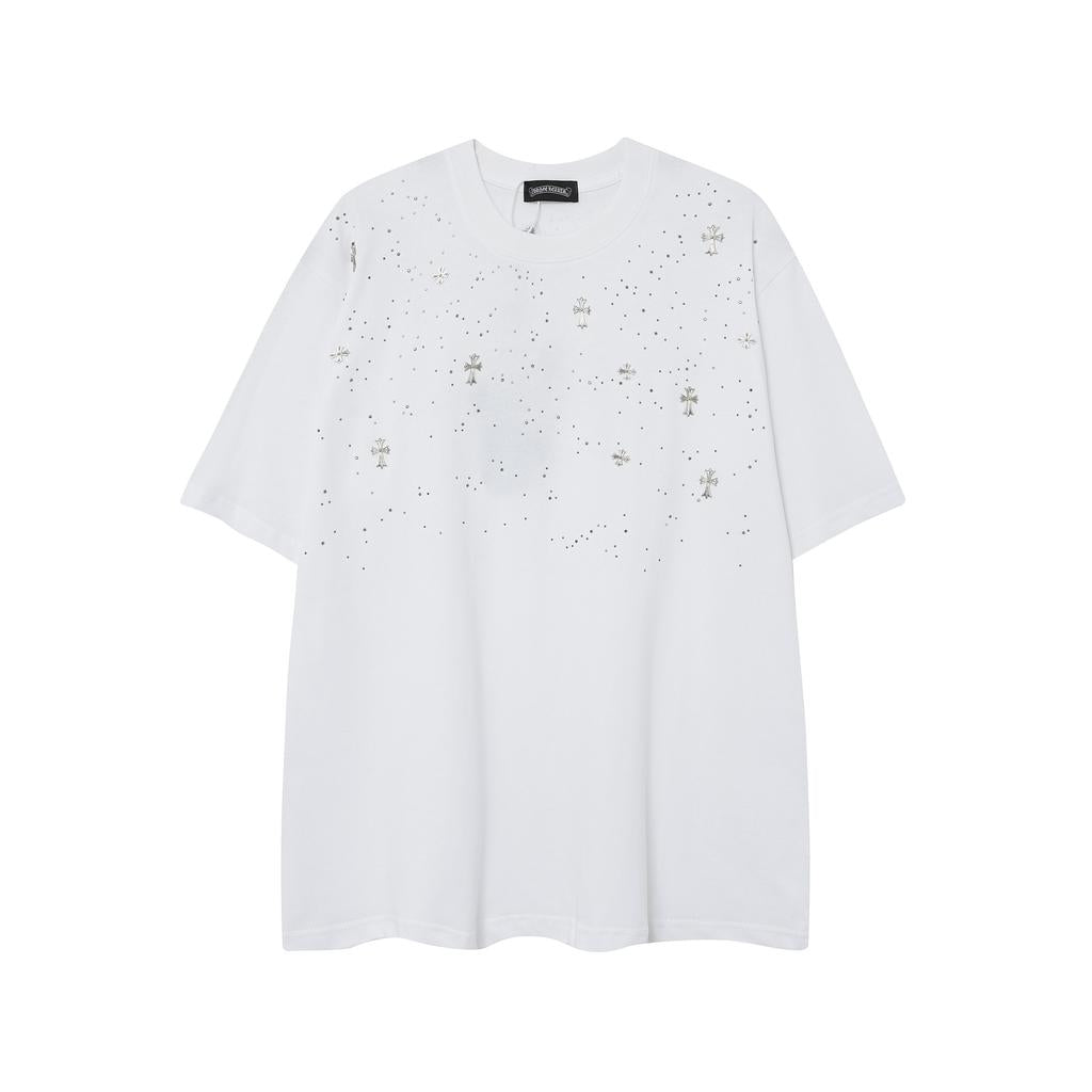 CHROMEHEARTS RHINESTONE WHITE TSHIRT