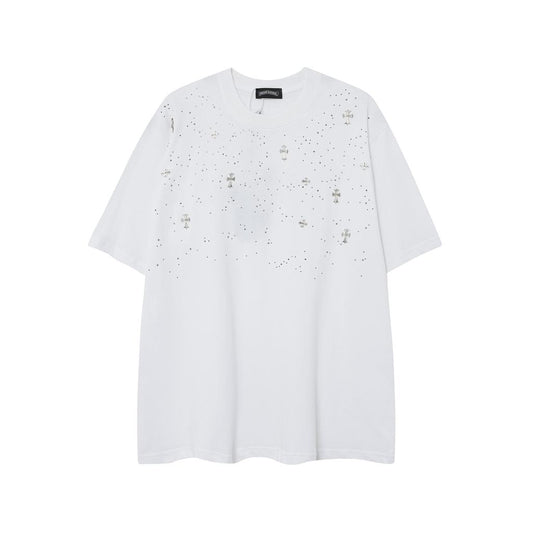 CHROMEHEARTS RHINESTONE WHITE TSHIRT