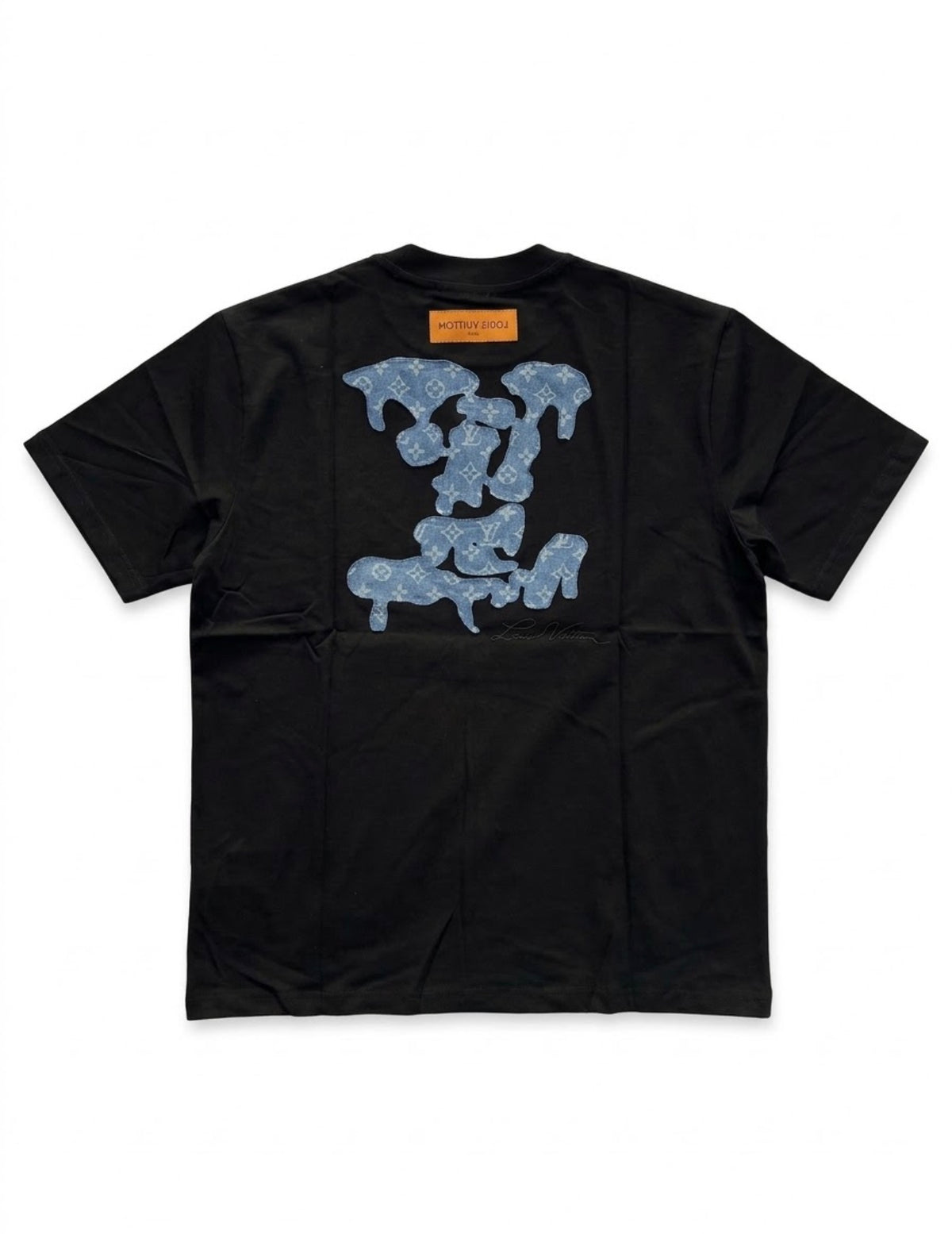 Louis Vuitton Denim Embroidered Black Tshirt