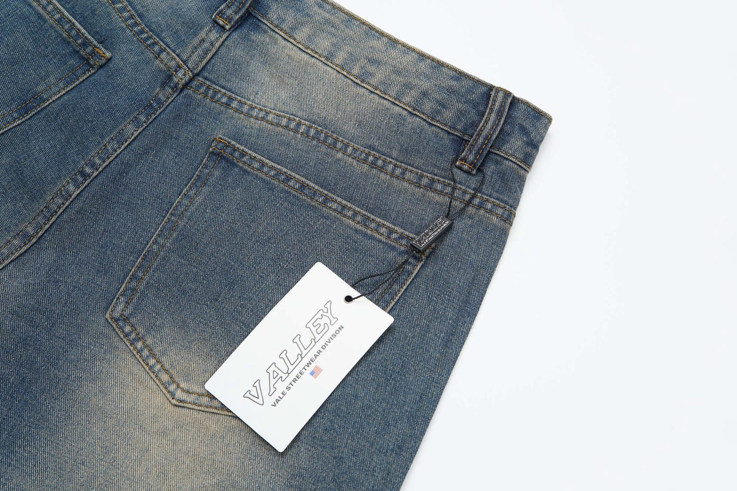 VALLEY VALE FOREVER SKITTLE DENIM JEAN SHORTS BLUE