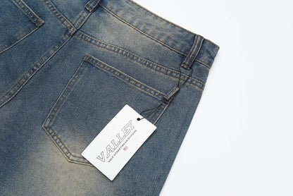 VALLEY VALE FOREVER SKITTLE DENIM JEAN SHORTS BLUE