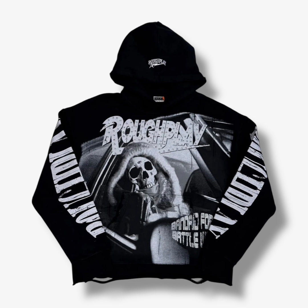Rough Play SKULL IN CAR HOODIE (BLK)