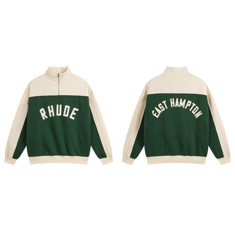 RHUDE EAST HAMPTON GREEN FLEECE