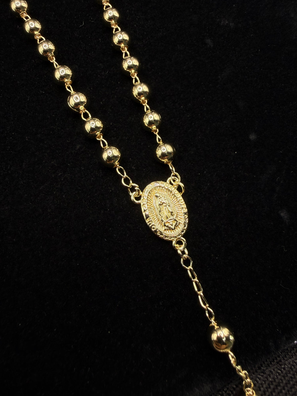Rosario Virgen de Guadalupe Oro Laminado 14K