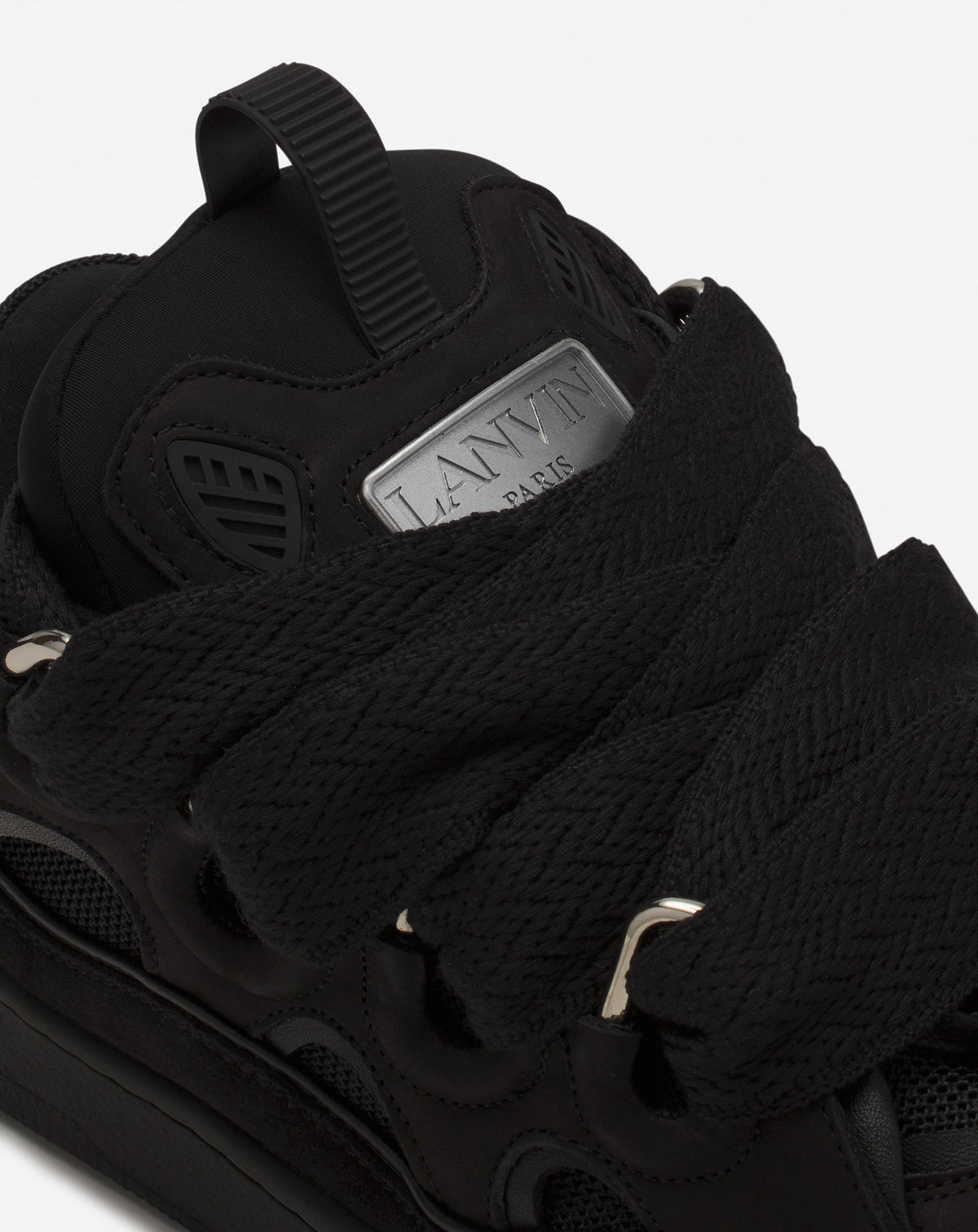 LANVIN LEATHER CURB SNEAKERS