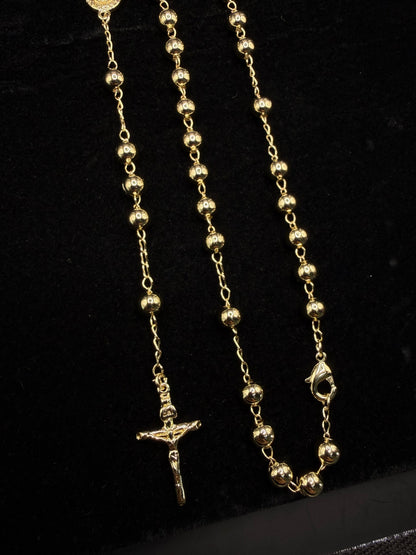Rosario Virgen de Guadalupe Oro Laminado 14K