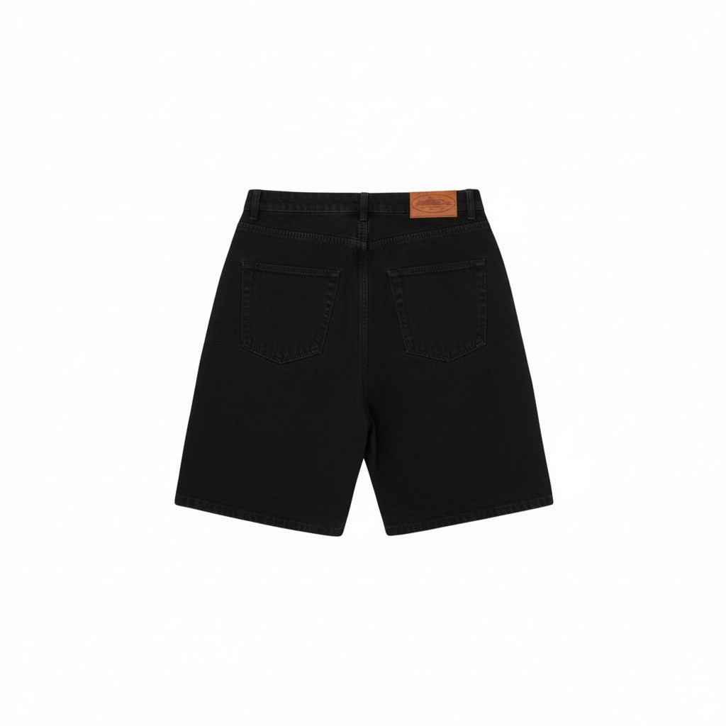 Corteiz Alcatraz Baggy Denim Shorts 'Black’