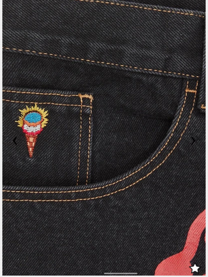ICECREAM Running Dog Double Scoop Jeans Black