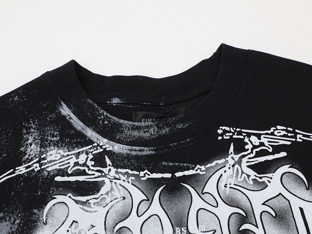First row wings black Tshirt