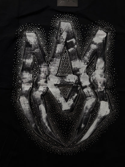 Amiri rhinestone metallic black Tshirt