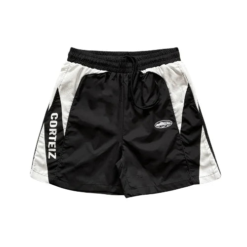Corteiz Vortex Woven Black White Shorts Black