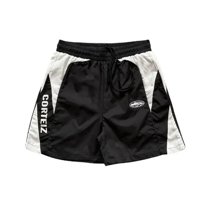 Corteiz Vortex Woven Black White Shorts Black