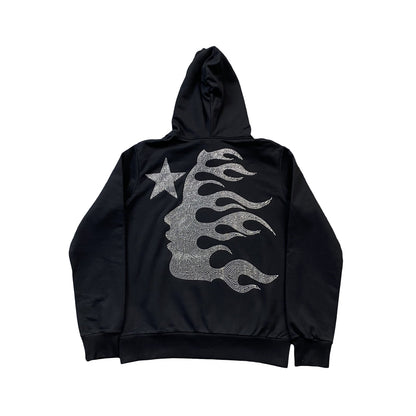 HELLSTAR RHINESTONE BIG LOGO CLASSIC HODDIE