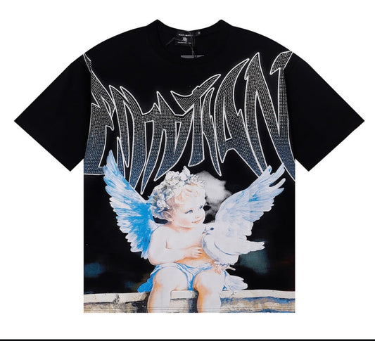 MIXED EMOTION ANGEL BLACK TEE