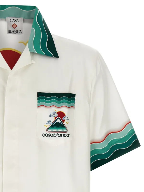 Casa Blanca Montagne Ondulée silk shirt