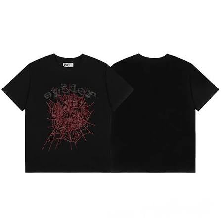 Spider web Rhinestone black Tshirt