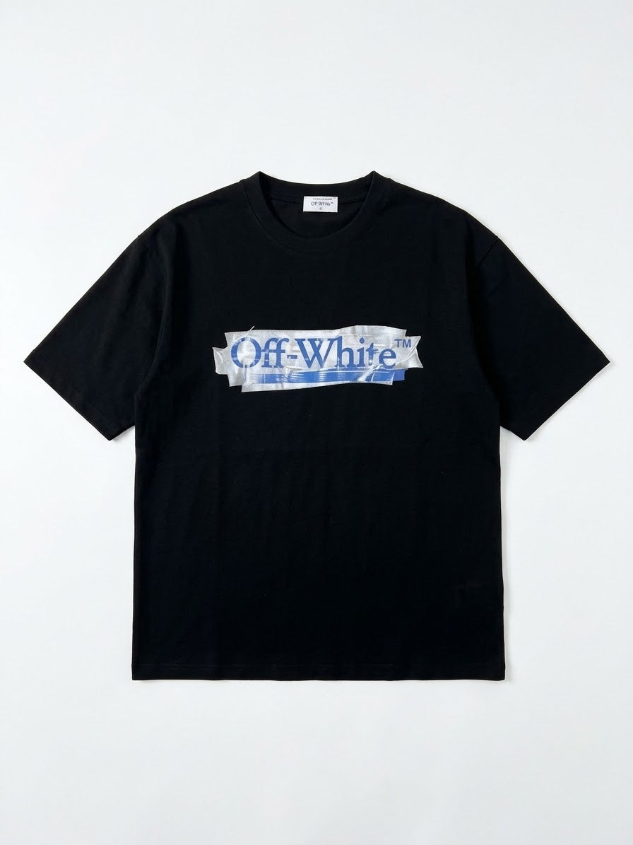 Off white silver streak black Tshirt