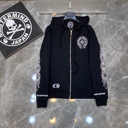 Chrome Hearts Exclusive Horseshoe Zip Up HoodieBlack