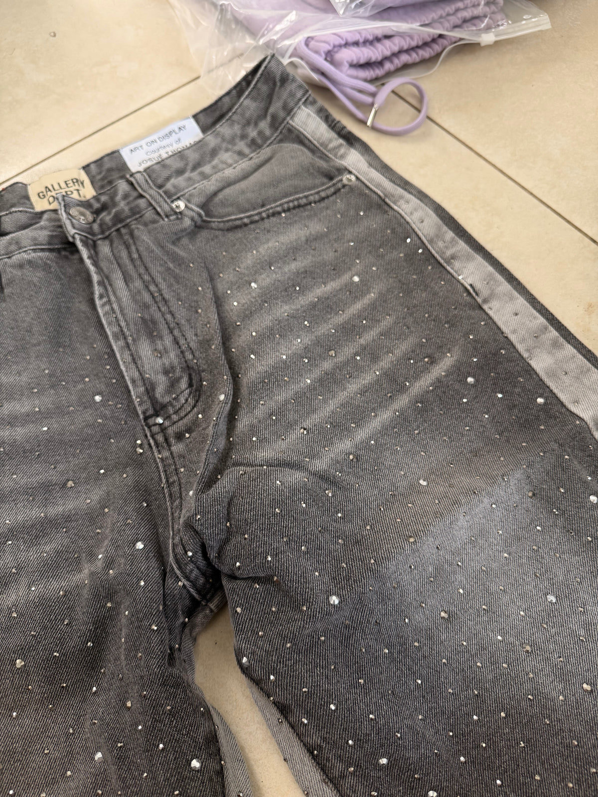 GALLERY DEPT SHORT GREY RHINESTONE 699