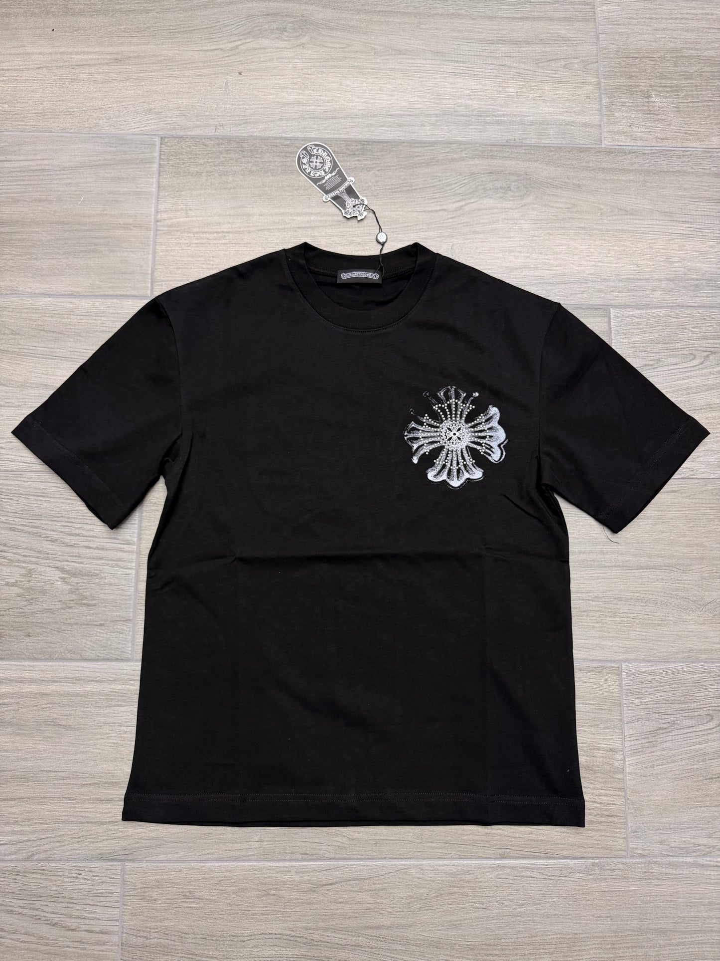 CHROMEHEARTS PRINT LOGO BLACK TSHIRT