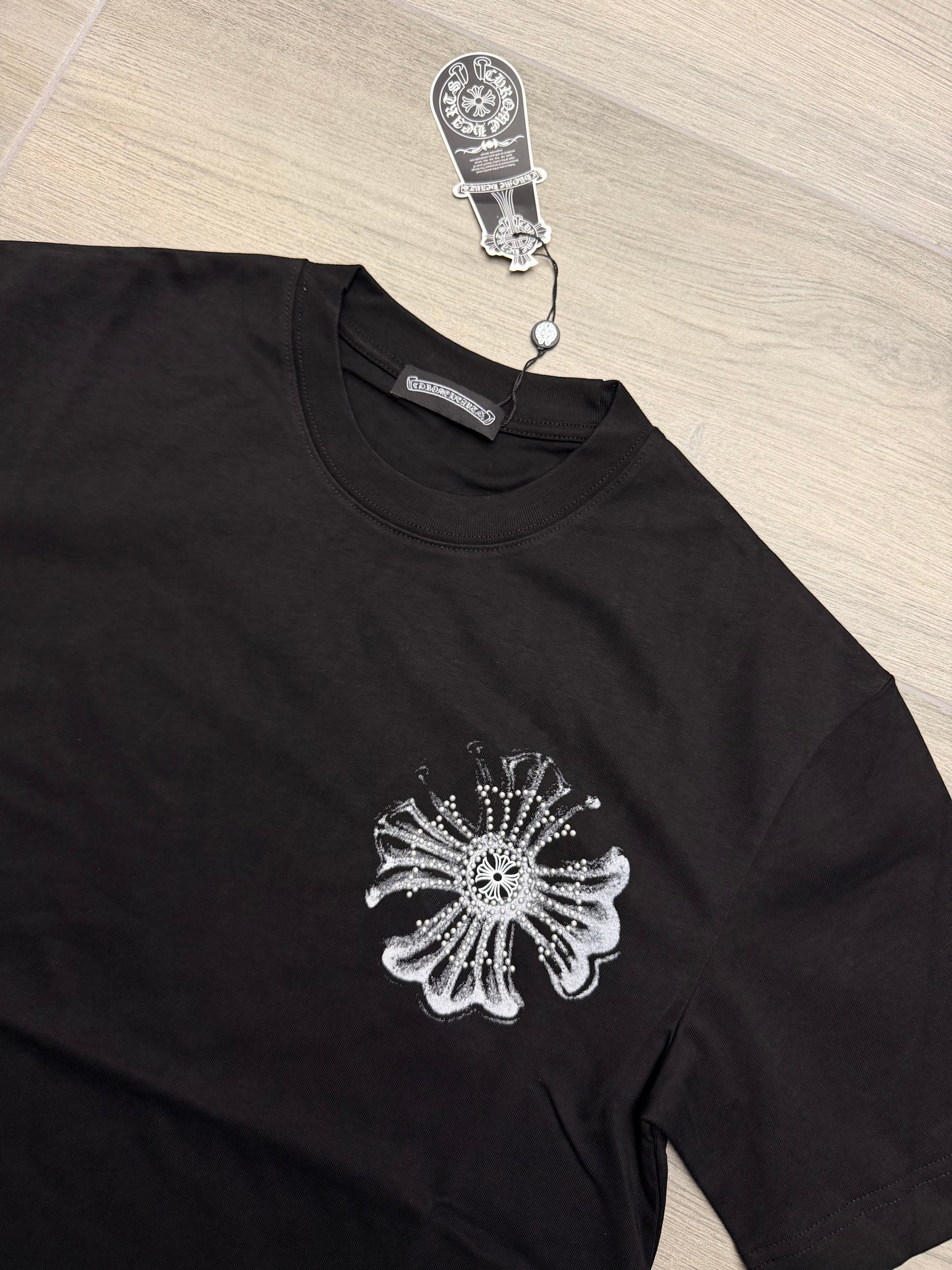 CHROMEHEARTS PRINT LOGO BLACK TSHIRT