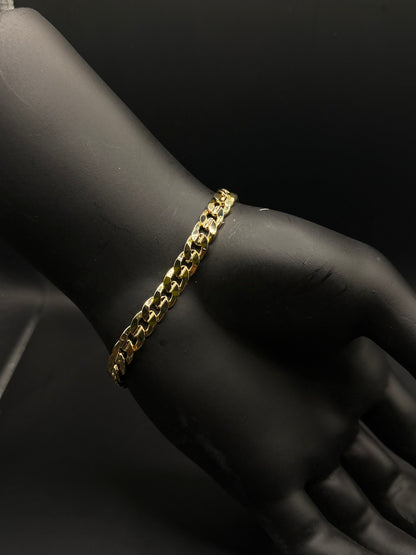 Eslabón Curb pulso oro laminado 14K 7mm (T03)