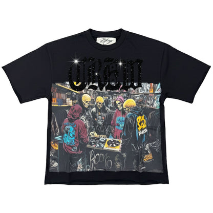 BKYS SKULL CROPPED TSHIRT BLACK